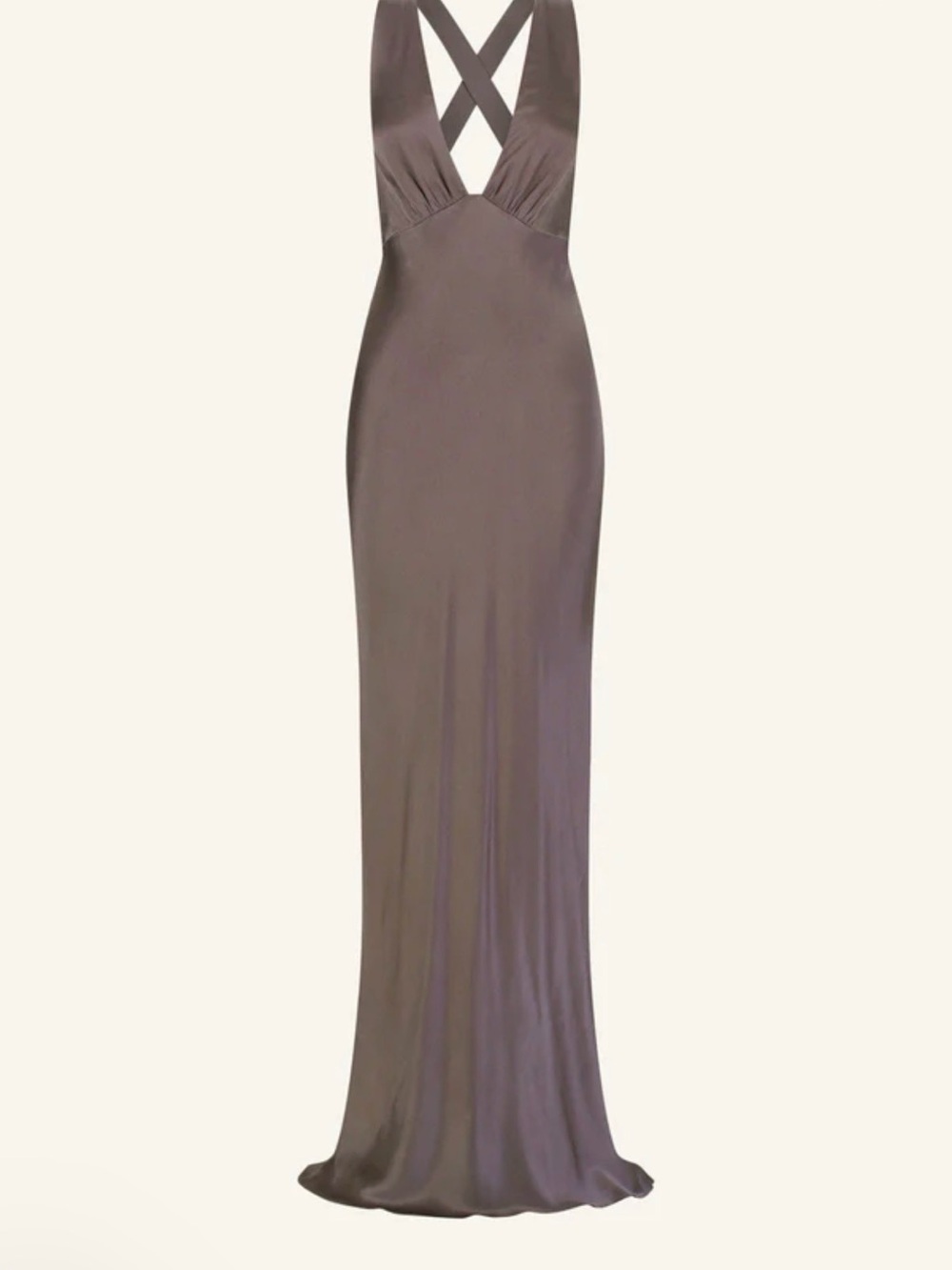 Shona Joy Satin Plunge Maxi Dress in Gray - Picture 3 of 3